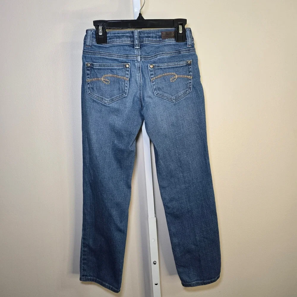 Justice Premium Girls Blue‎ Denim Straight Leg Jeans Medium Wash Size 8R